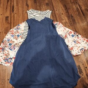 American Eagle Outfitters Blue and Floral Layered Top